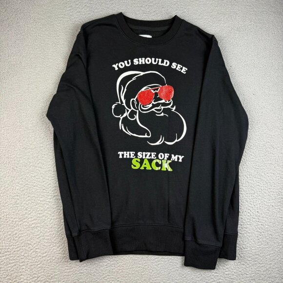 Goodfellow Other - Christmas Sweater Men's Large Funny Humor Crude Santa Crewneck Holiday Homemade